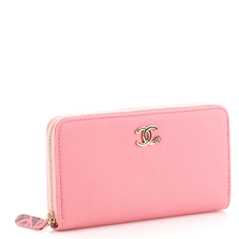 Chanel CC Zip Around Wallet Goatskin Small
