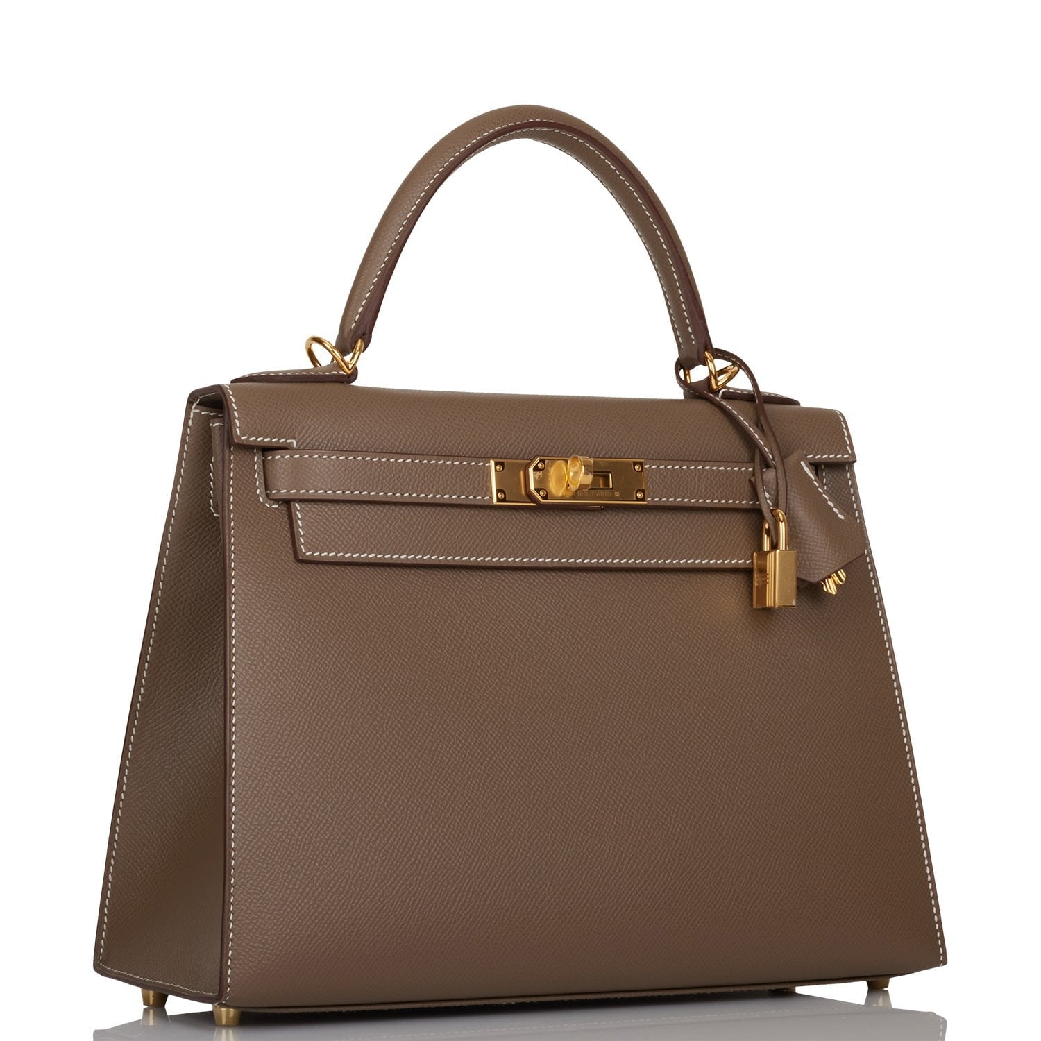 Hermès Kelly Sellier 28 Etoupe Epsom Gold Hardware