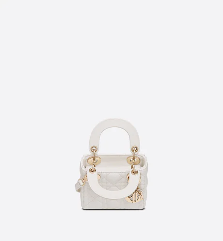 MICRO LADY DIOR BAG Latte Cannage Lambskin