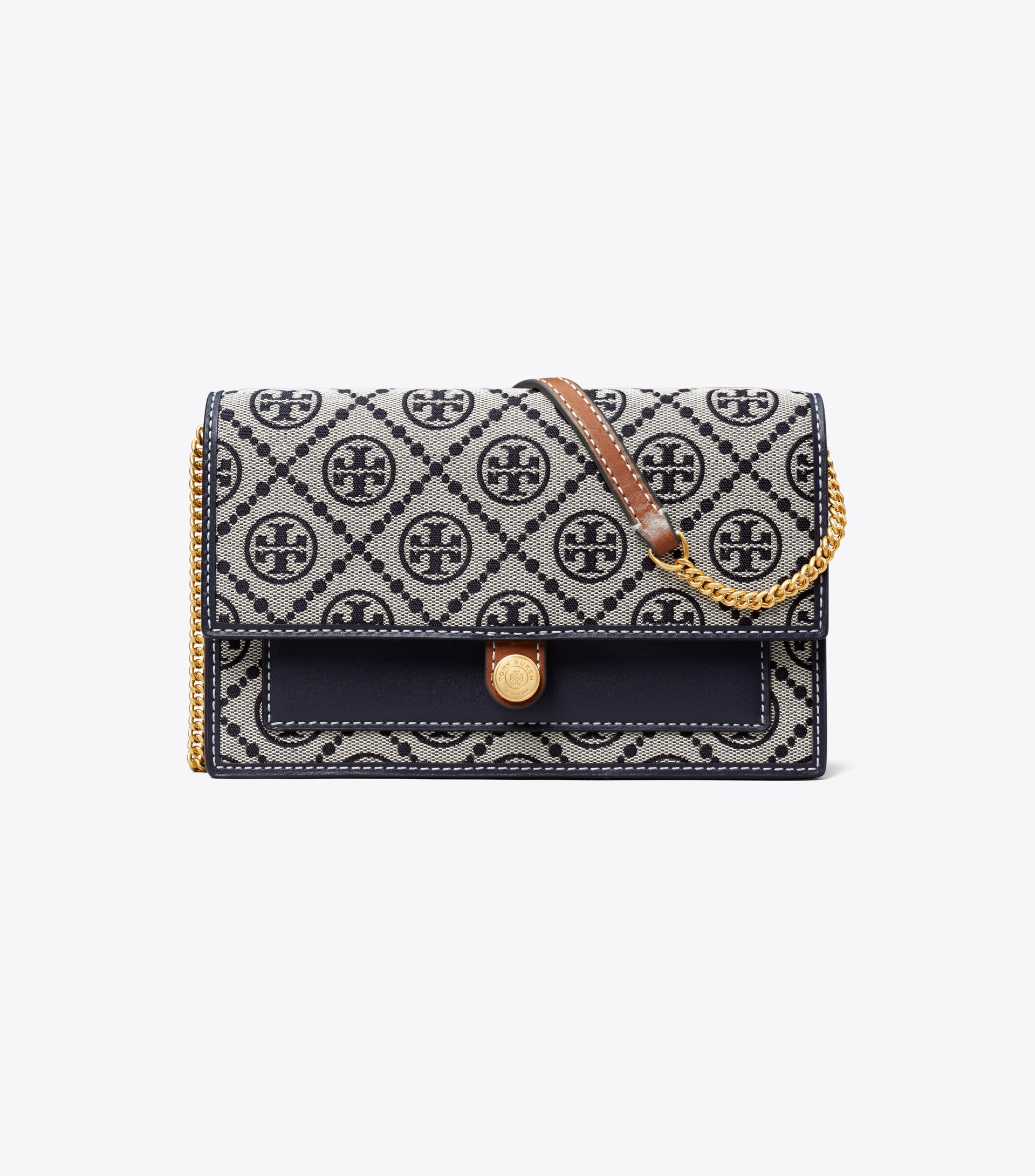 T MONOGRAM JACQUARD WALLET CROSSBODY