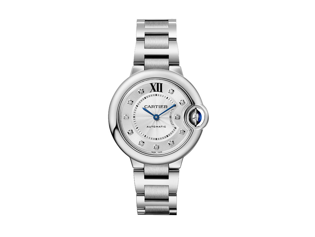CARTIER Ballon Bleu 33 mm Stainless steel & Diamonds Ladys Watch, W4BB0021