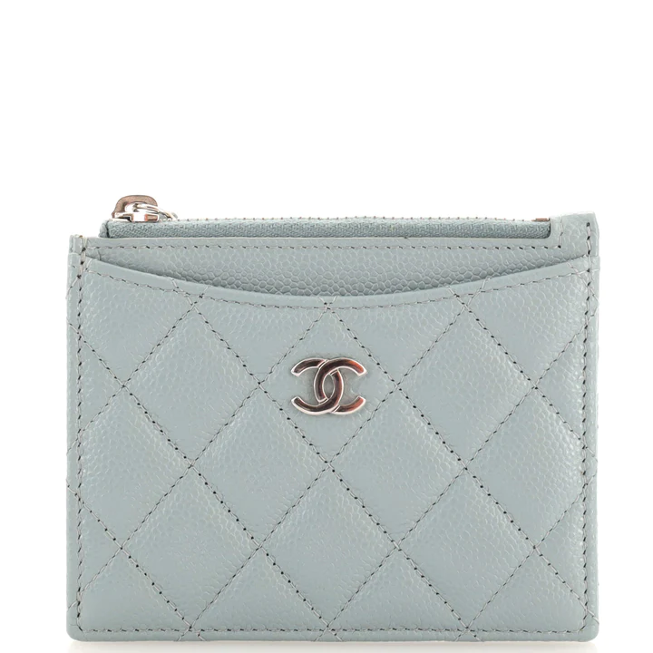 Chanel CC Zip Card Holder Quilted Caviar