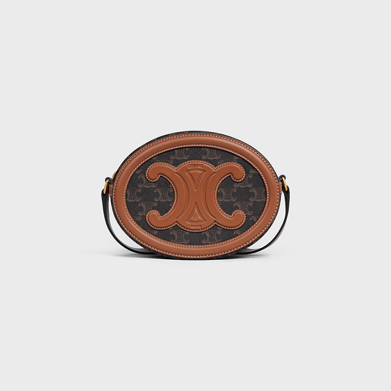 OVAL BAG CUIR TRIOMPHE IN TRIOMPHE CANVAS AND CALFSKIN