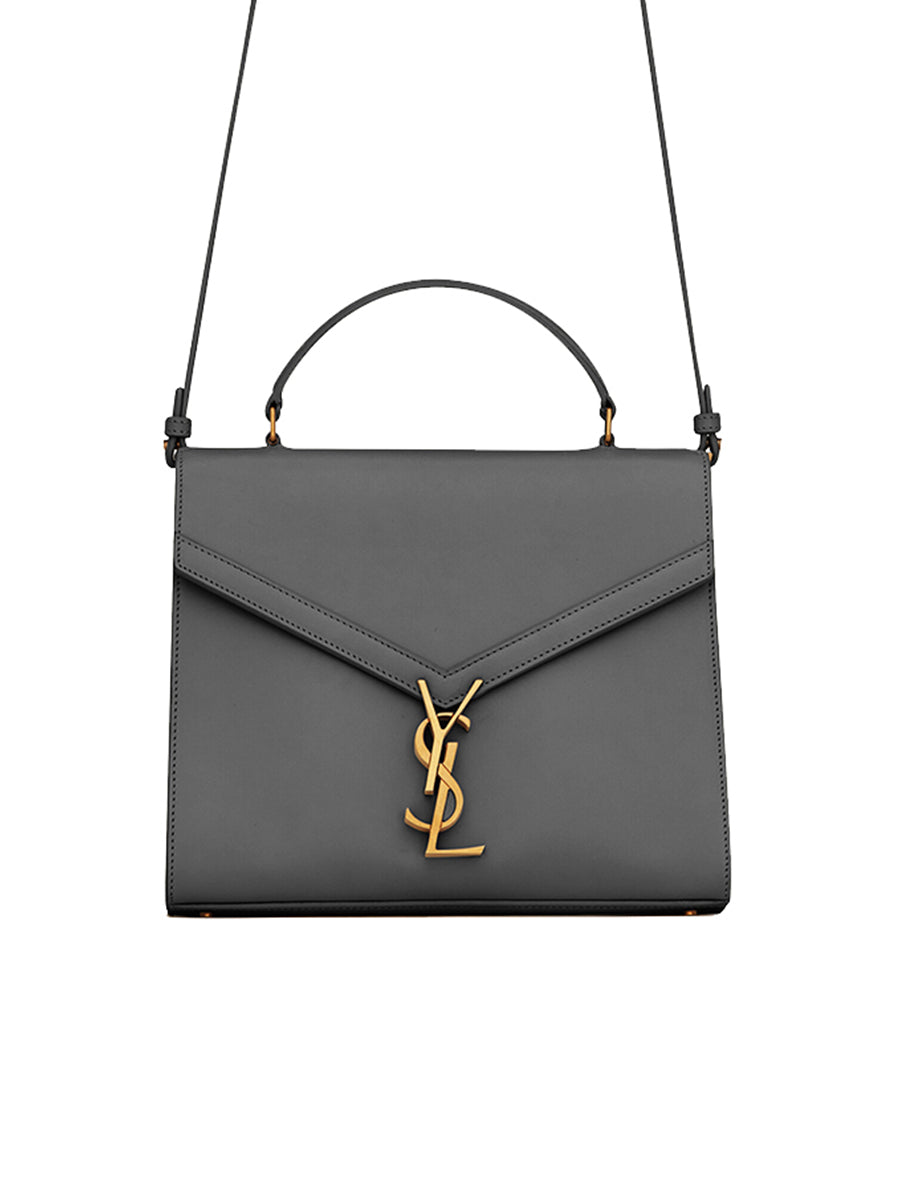 YSL Cassandra Medium Top Handle in Box YSL Leather and Suede
