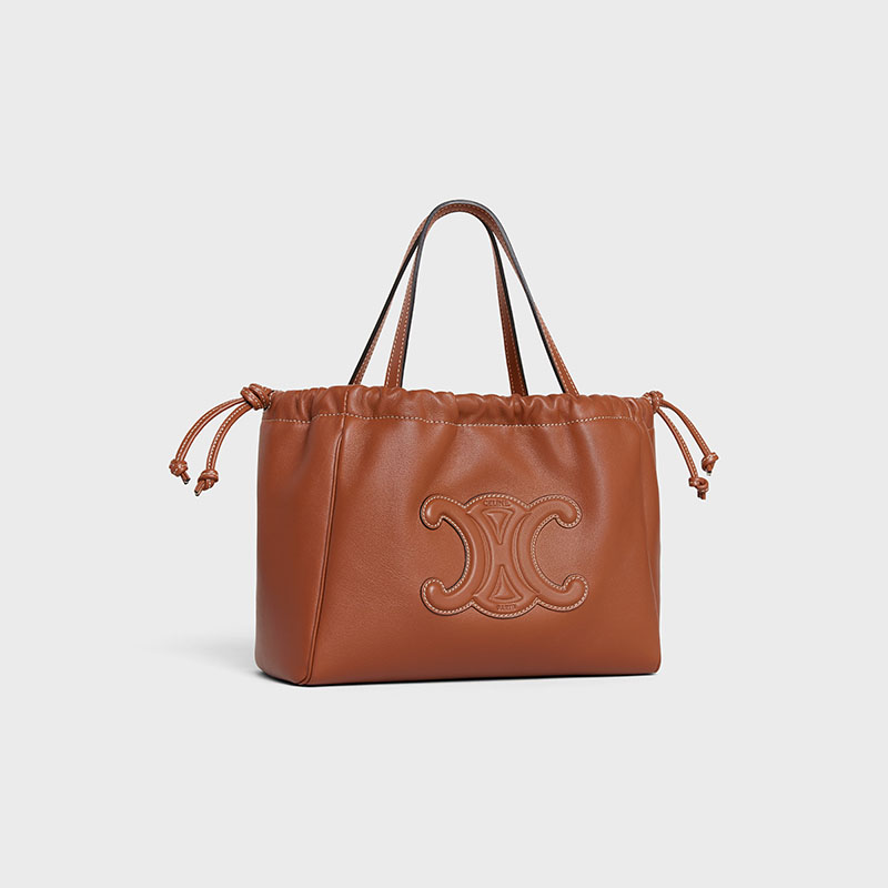 SMALL CABAS DRAWSTRING CUIR TRIOMPHE IN SMOOTH CALFSKIN