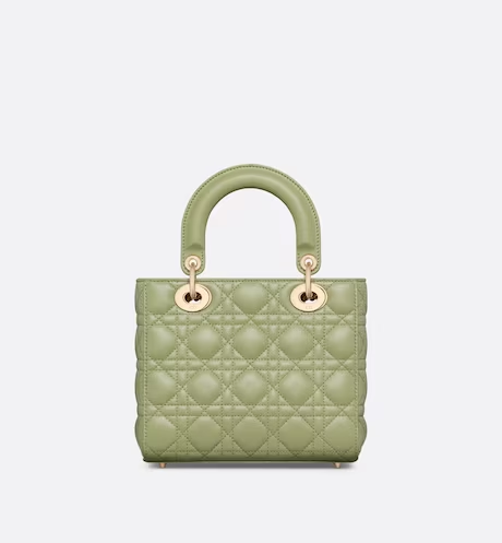 SMALL LADY DIOR MY ABCDIOR BAG Ethereal Green Cannage Lambskin