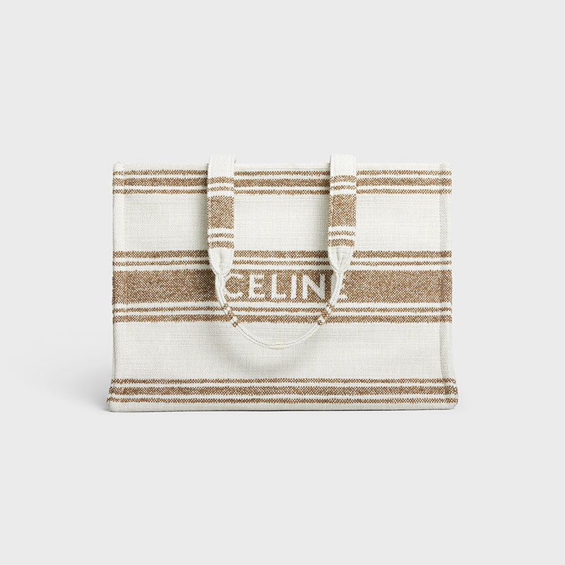LARGE CABAS THAIS IN STRIPED TEXTILE WITH CELINE JACQUARD