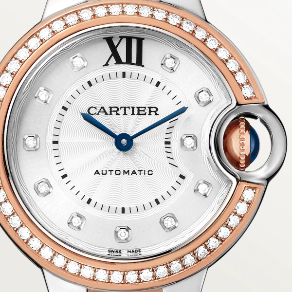 CARTIER Ballon Bleu 36 mm Stainless steel & Rose Gold & Diamonds Ladys Watch, W3BB0024