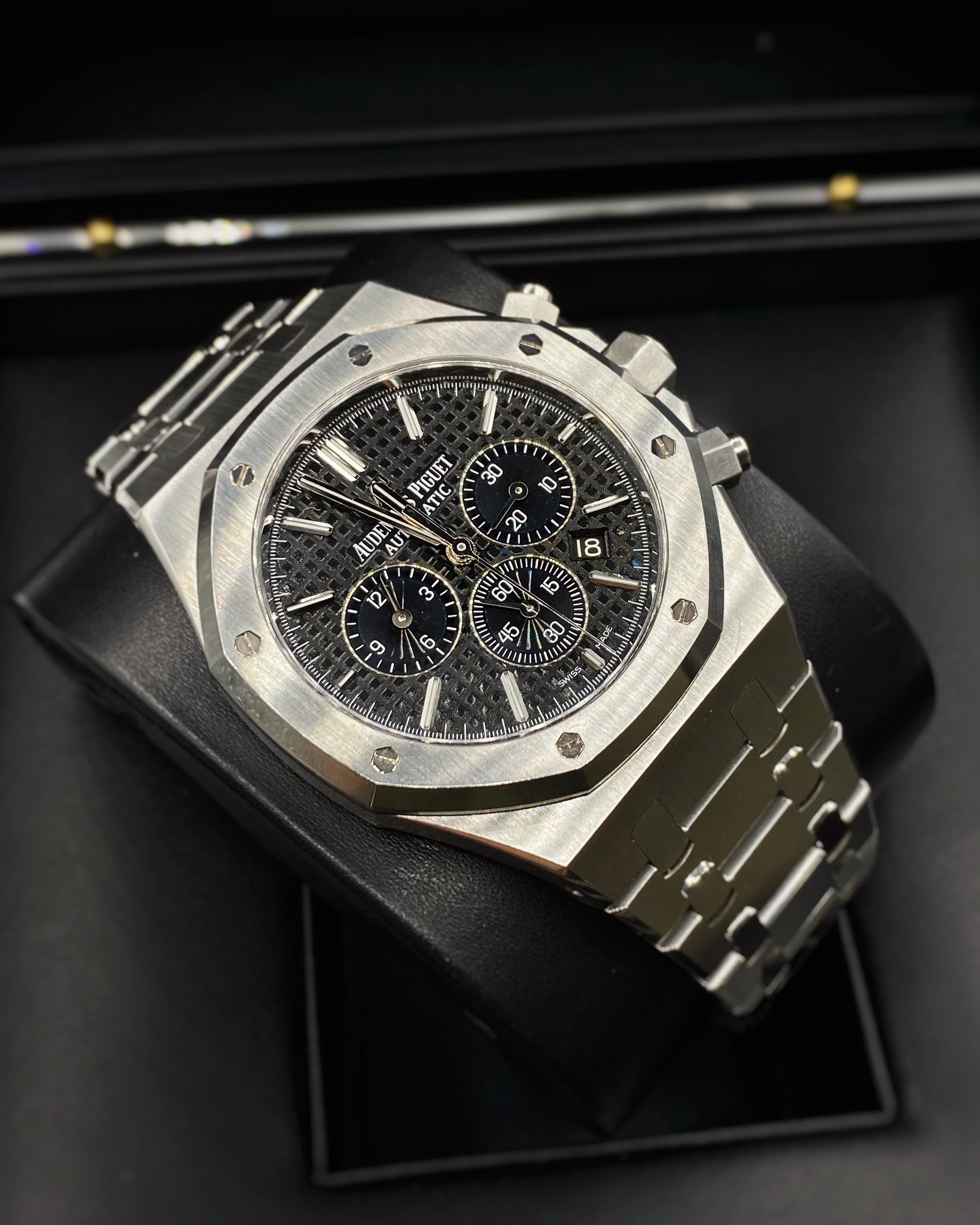 AUDEMARS PIGUET Royal Oak Chronograph Black Dial 41mm Stainless Steel Watch 26320ST.OO.1220ST.01
