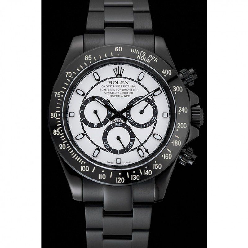 ROLEX Cosmograph Daytona White And Black Dial Black Stainless Steel Case And Bracelet 1454249