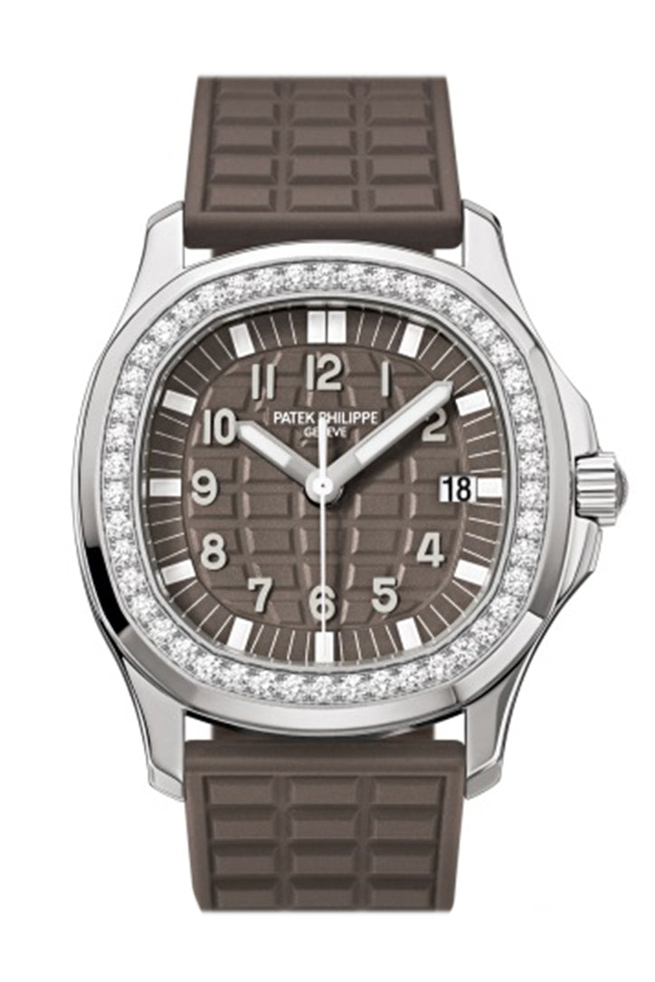 PATEK PHILIPPE Aquanaut Quartz Diamond Brown Dial Ladies Watch 5067A-023