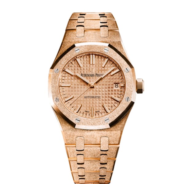 AUDEMARS PIGUET Royal Oak Frosted Gold, Rose dial, 37mm, 18k Rose gold, 15454OR.GG.1259OR.03