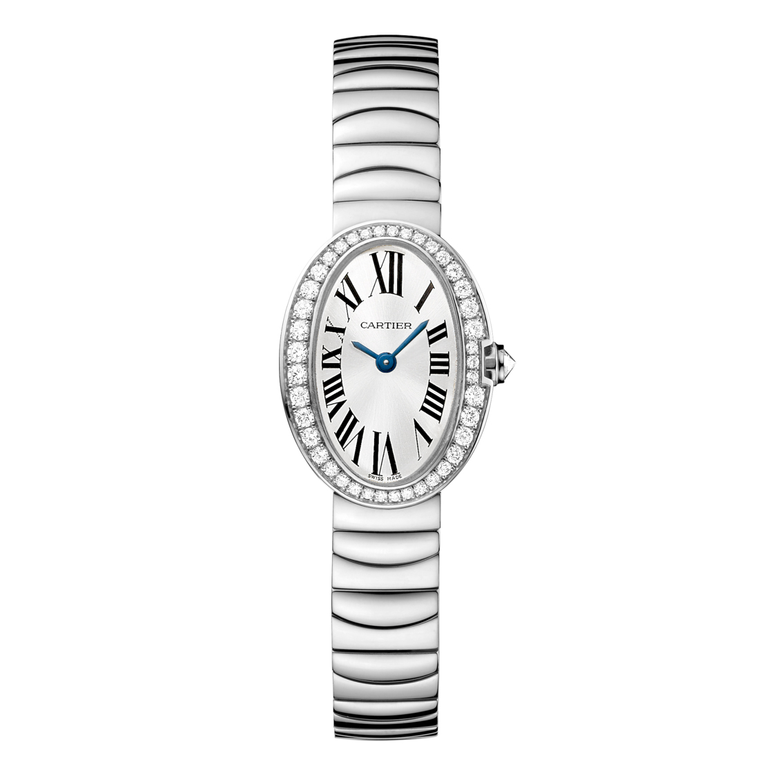 CARTIER Baignoire 18K White Gold & Diamond Ladys Watch, WB520025