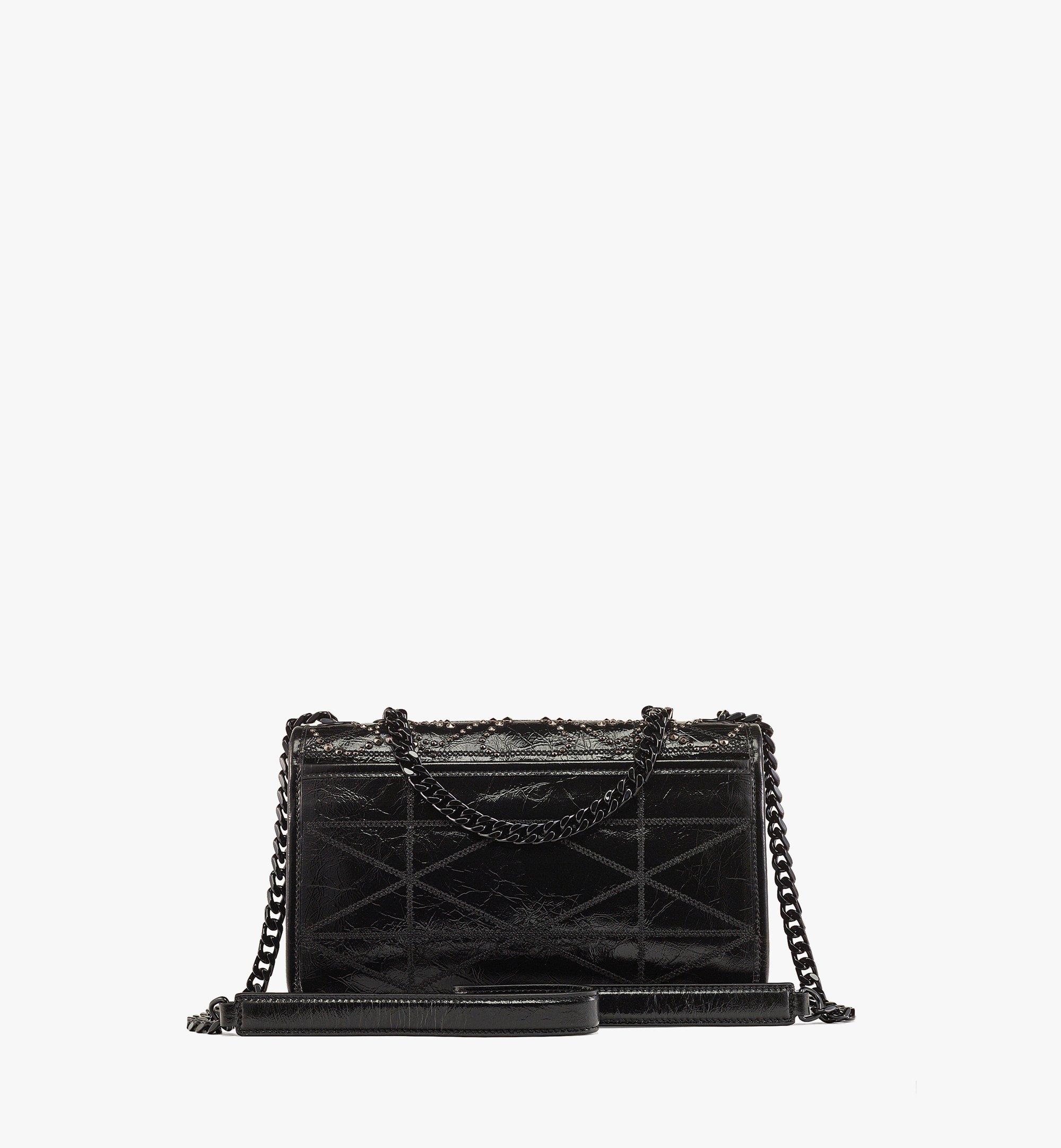 TRAVIA STUDDED SHOULDER BAG IN CRUSHED LEATHER