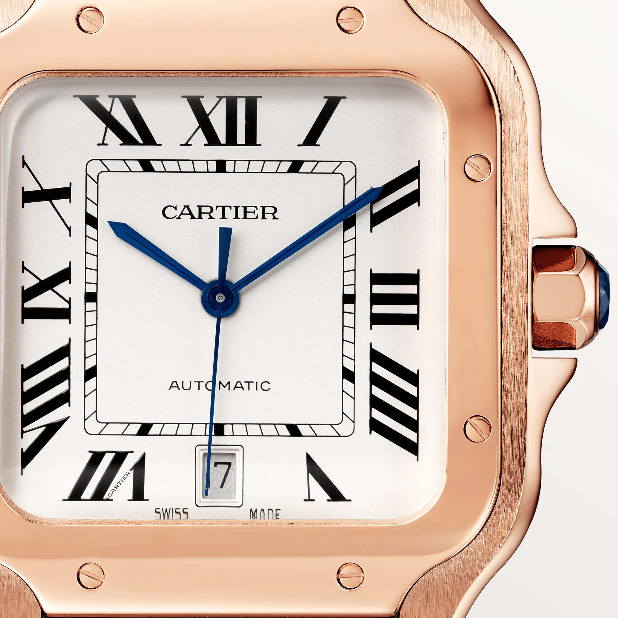 CARTIER Santos 18K Rose Gold Mens Watch, WGSA0019