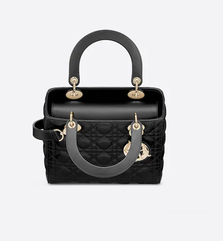 MEDIUM LADY DIOR BAG Black Cannage Lambskin