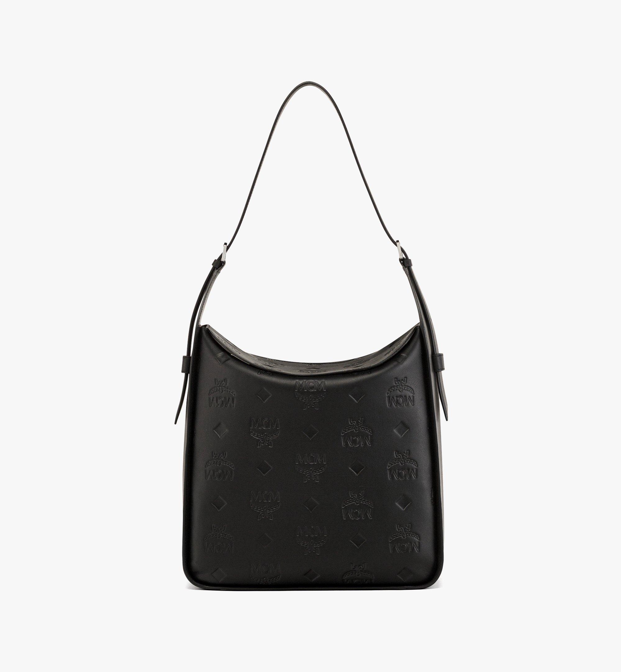 AREN FLAP HOBO BAG IN EMBOSSED MONOGRAM LEATHER