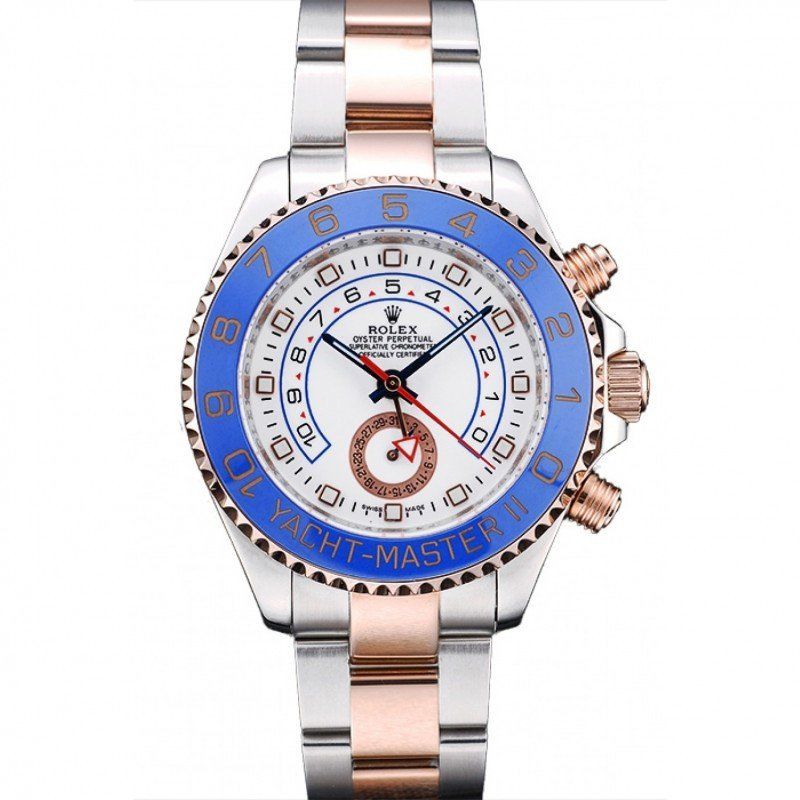 ROLEX Yacht-Master Blue Ceramic Bezel White Dial Watch