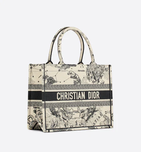 MEDIUM DIOR BOOK TOTE Latte Dior Zodiac Embroidery (36 x 27.5 x 16.5 cm)