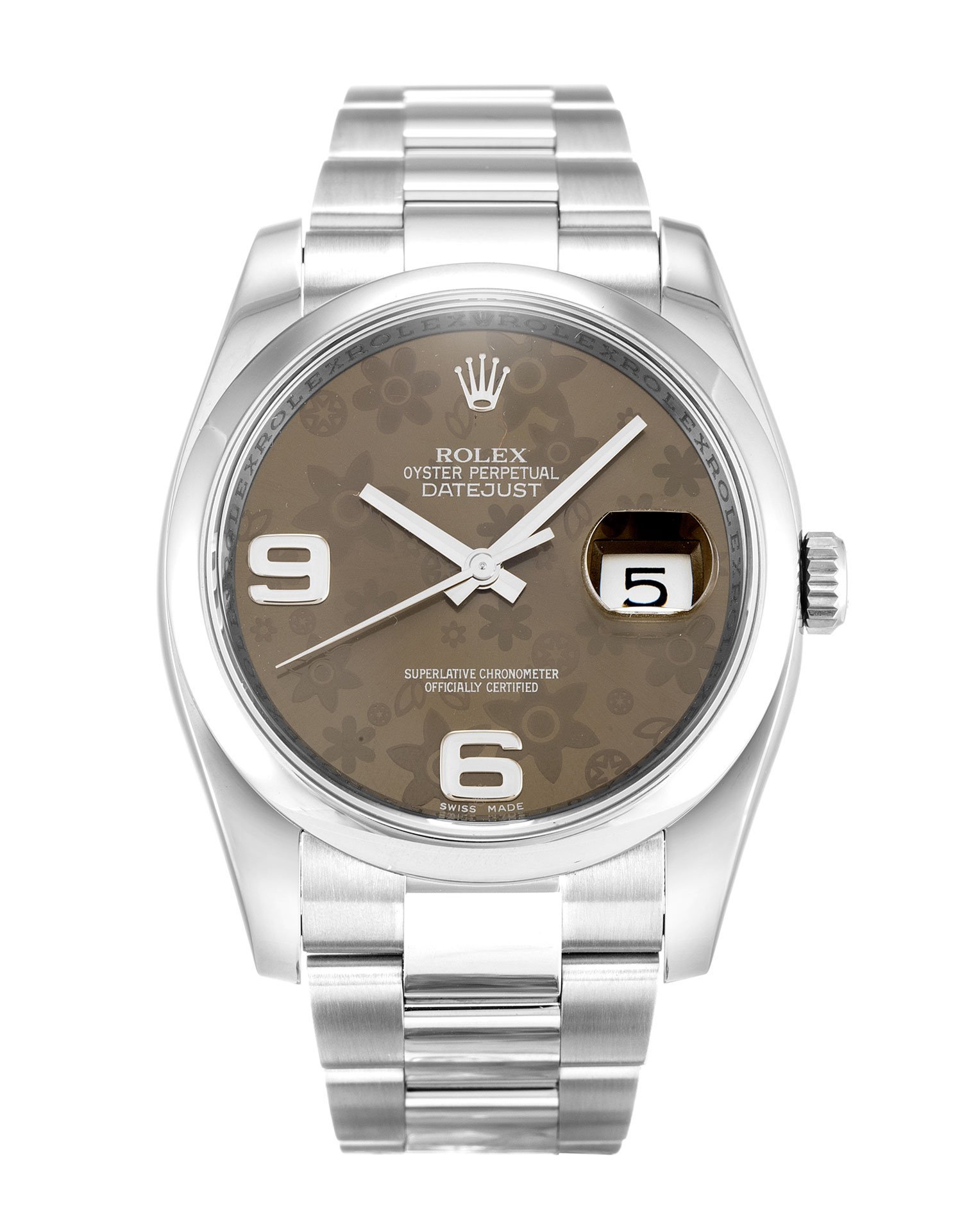 ROLEX Datejust Brown Floral Dial 116200