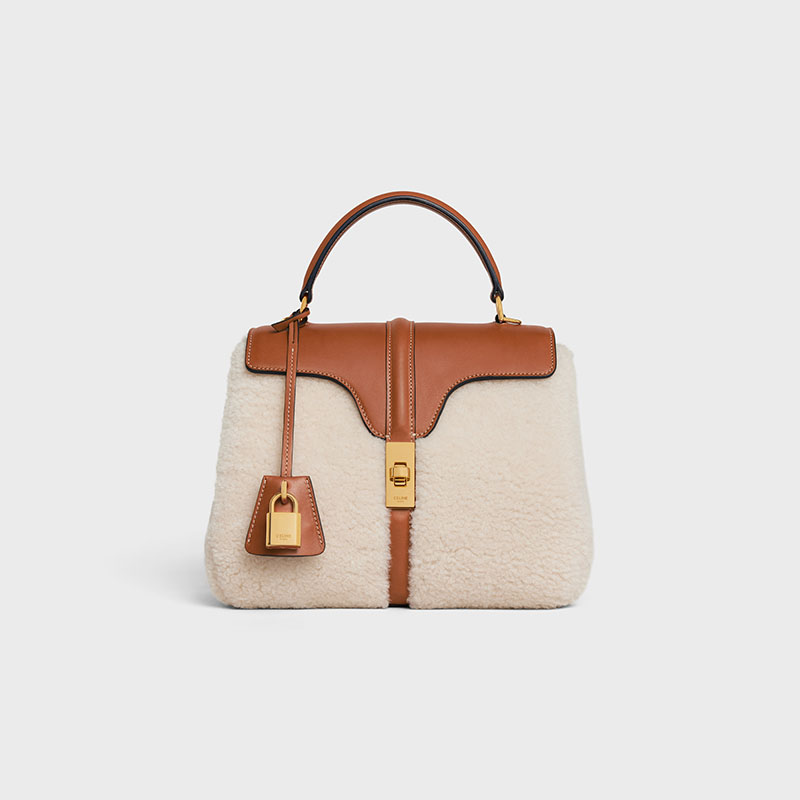 SMALL 16 BAG IN SHEARLING AND NATURAL CALFSKIN