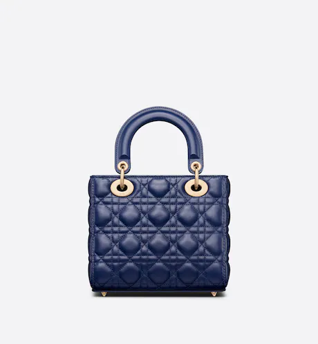 SMALL LADY DIOR MY ABCDIOR BAG Royal Blue Cannage Lambskin