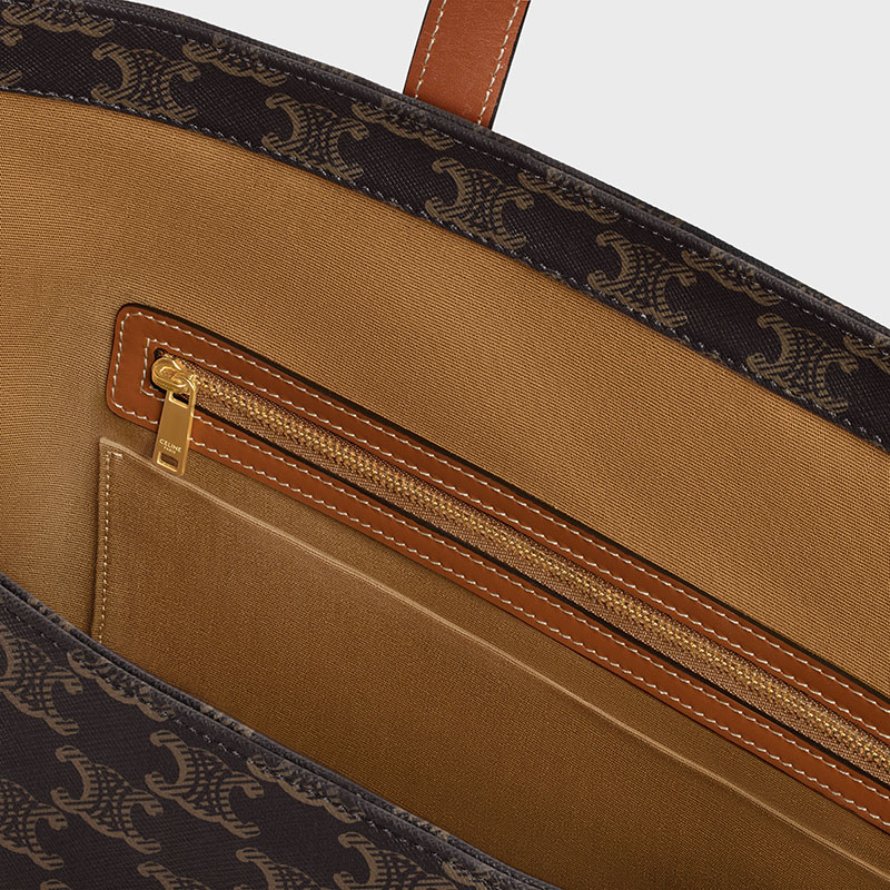 CABAS DRAWSTRING IN TRIOMPHE CANVAS AND CALFSKIN