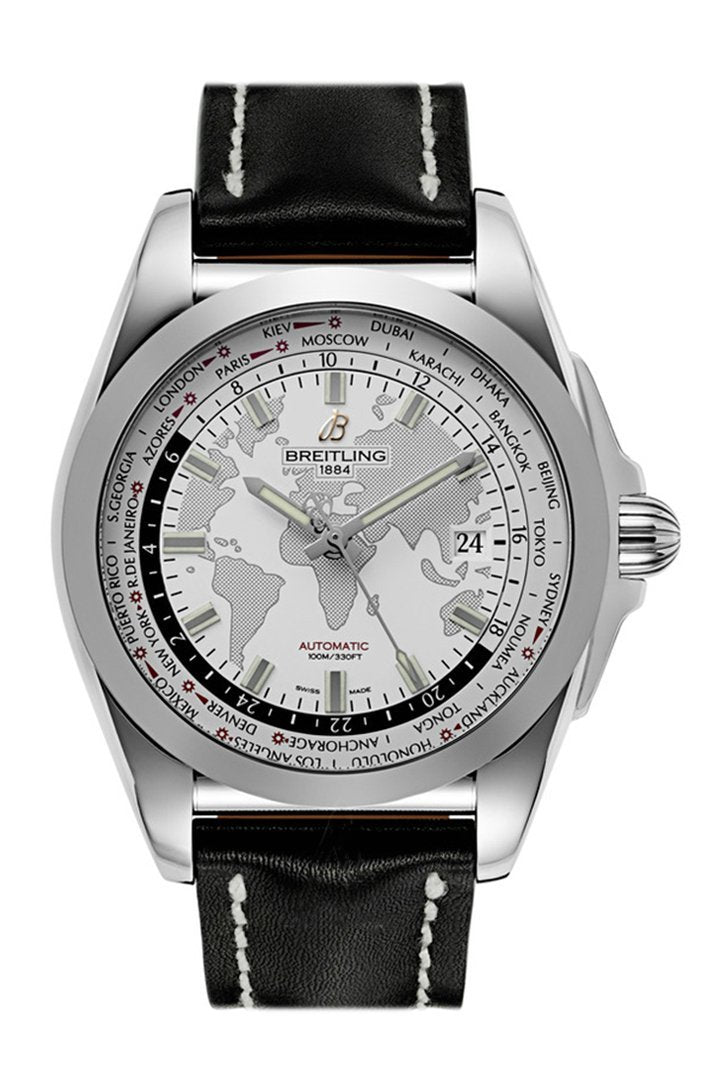 BREITLING Galactic Unitime Blue Strap Men's Watch WB3510U0-A777