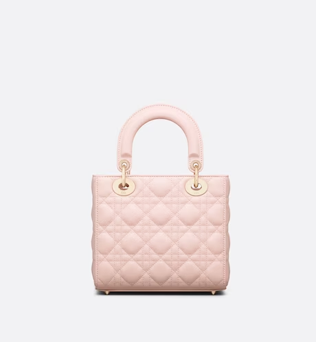 SMALL LADY DIOR MY ABCDIOR BAG Powder Pink Cannage Lambskin