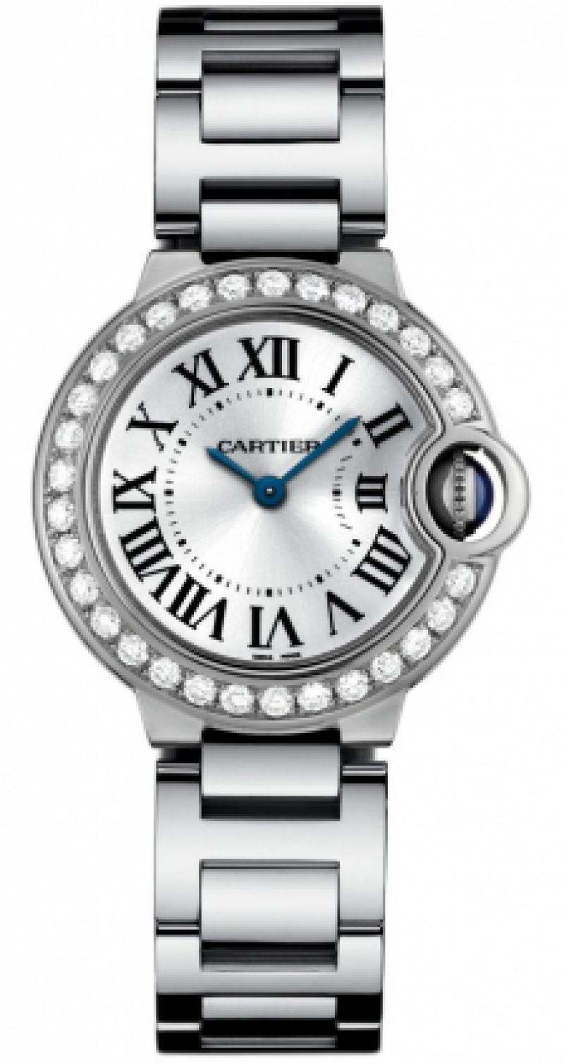 CARTIER Ballon Bleu 28mm White Gold & Diamond Ladys Watch, WE9003Z3
