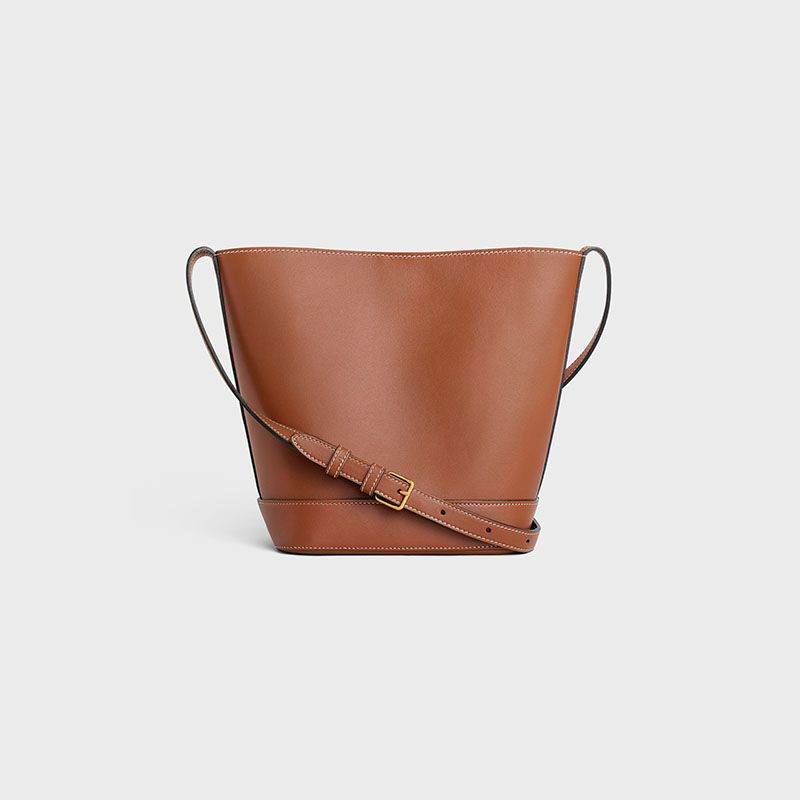 SMALL BUCKET CUIR TRIOMPHE IN SMOOTH CALFSKIN