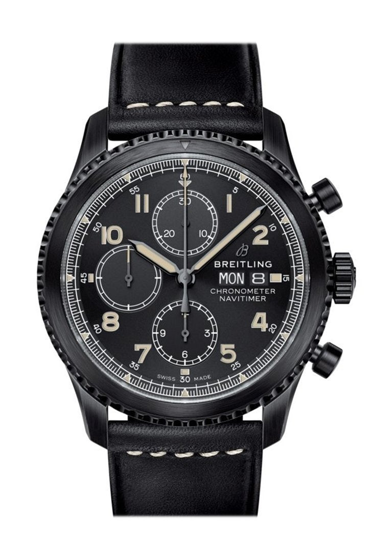 BREITLING Navitimer Chrono Blue Dial Black Leather Tang M13314101-B1X1