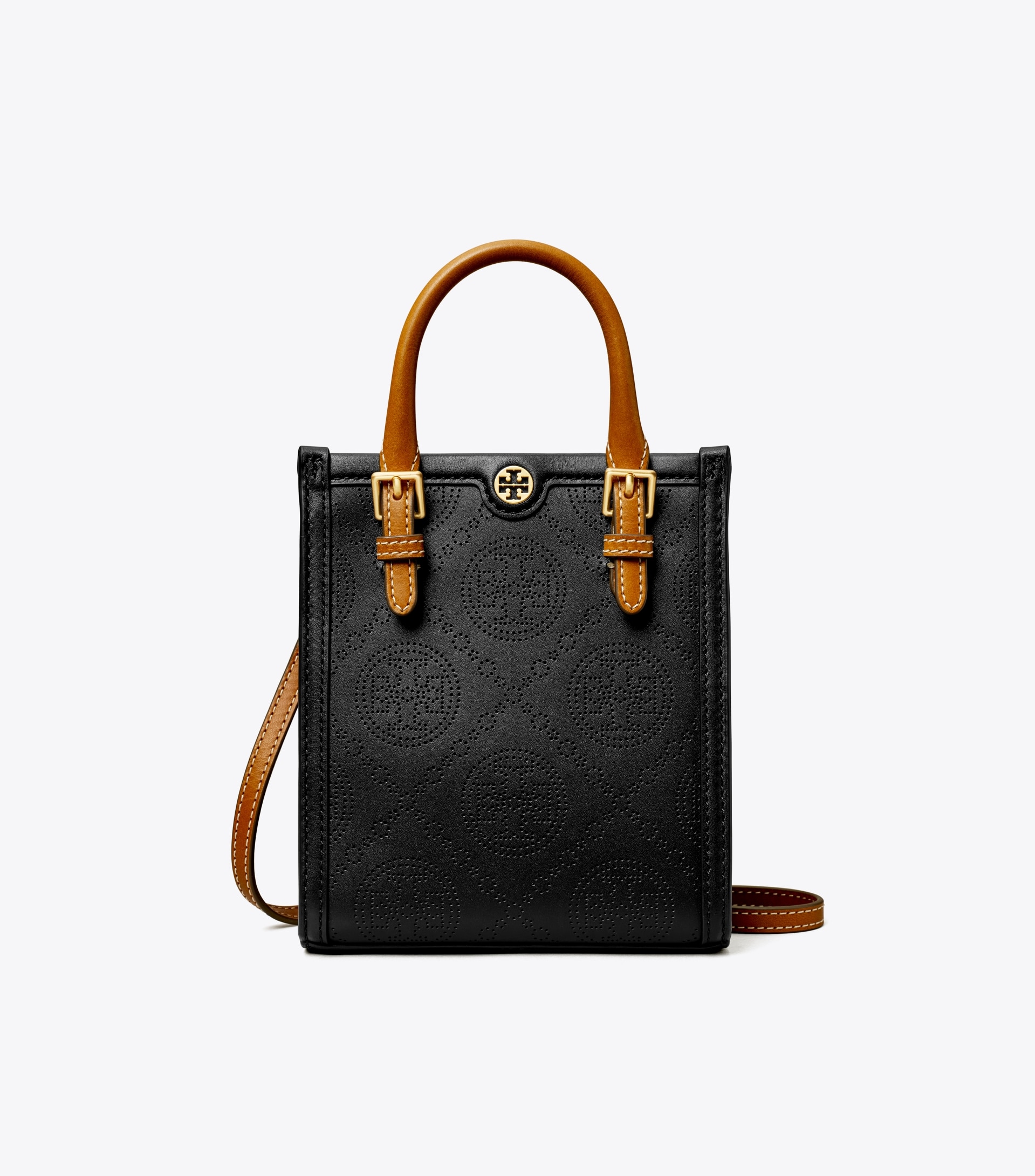 MINI T MONOGRAM PERFORATED TOTE