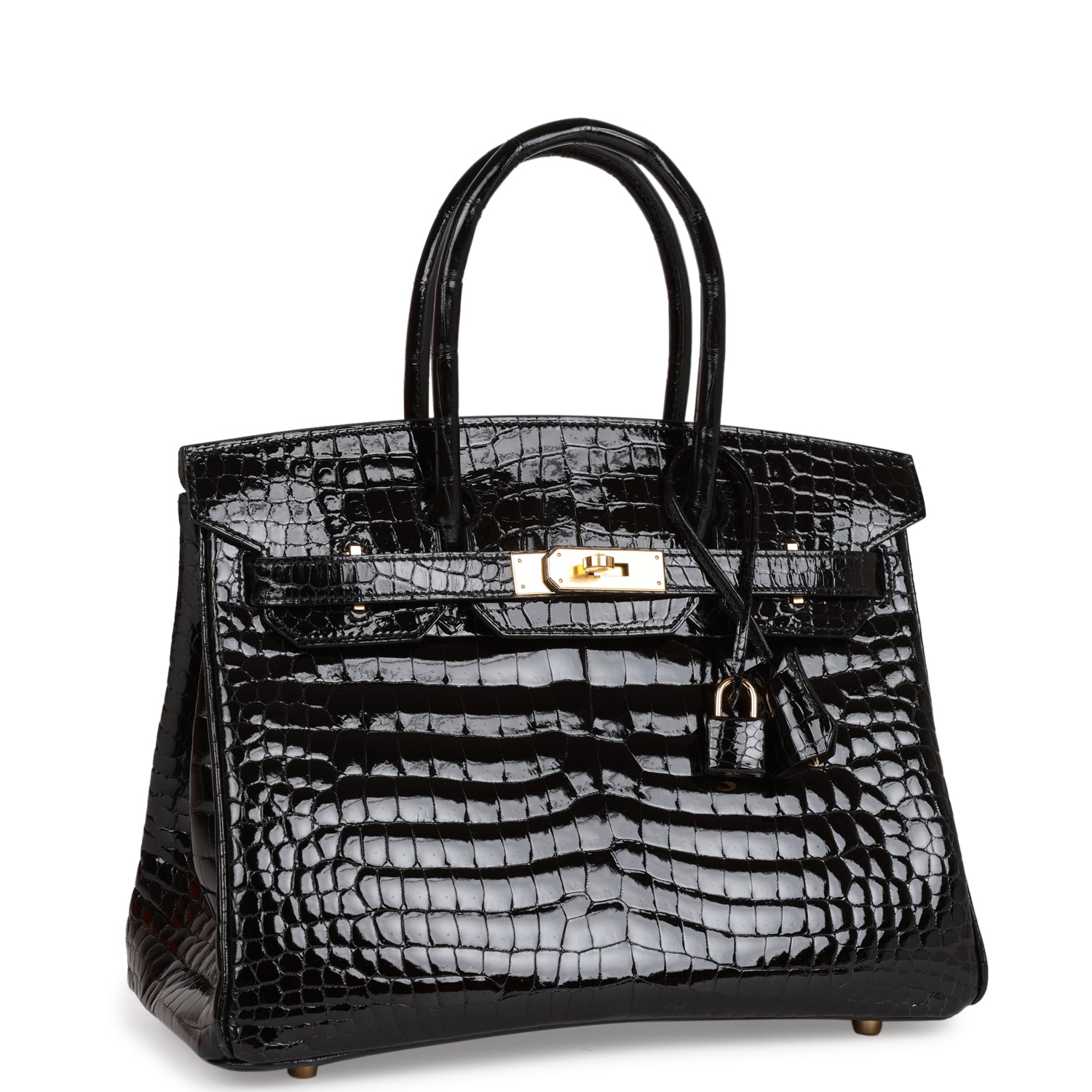 Hermès Birkin 30 Black Shiny Niloticus Crocodile Gold Hardware