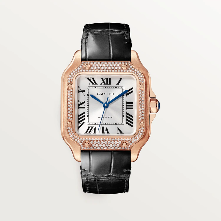CARTIER Santos Rose Gold & Diamonds Ladys Watch, WJSA0012