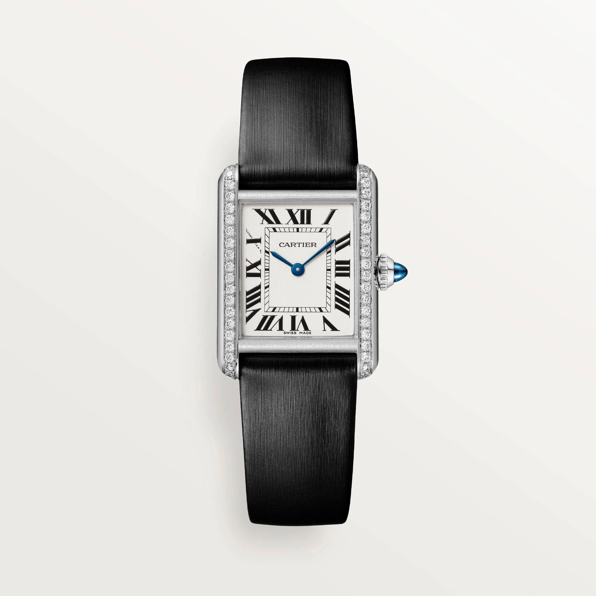CARTIER Tank Stainless steel & Diamond Ladys Watch, W4TA0017