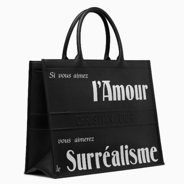 Dior Book Tote Bag  Surrealism Printed Calfskin