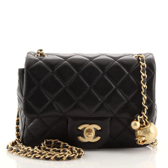 Chanel Pearl Crush Square Flap Bag Quilted Lambskin Mini