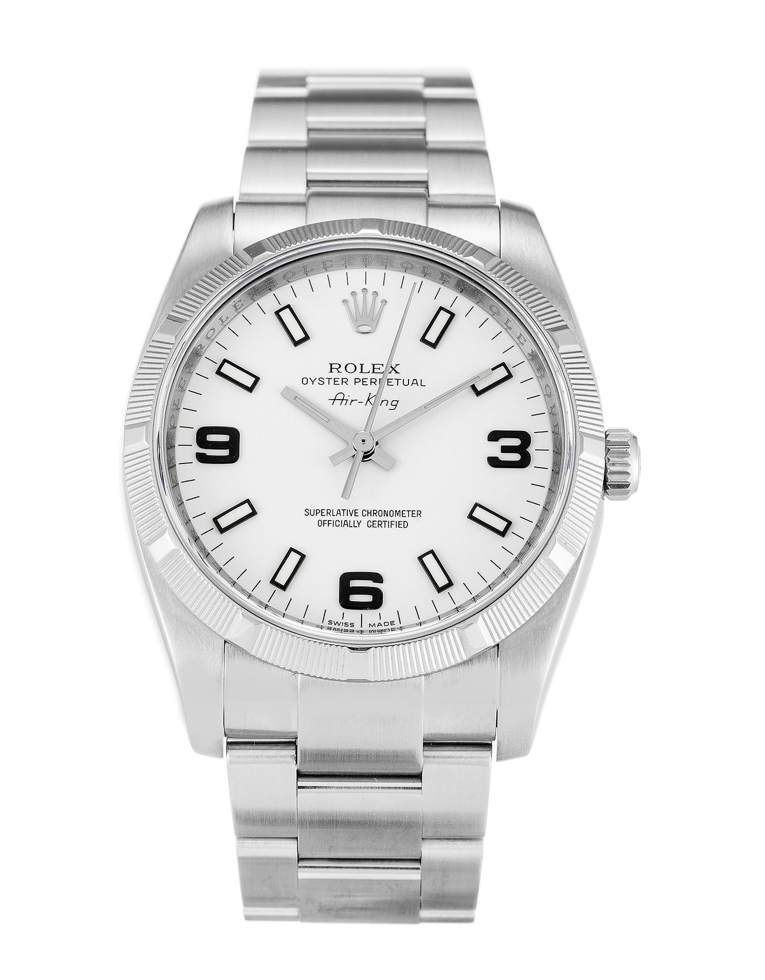 ROLEX Air-King White Quarter Arabic 114210