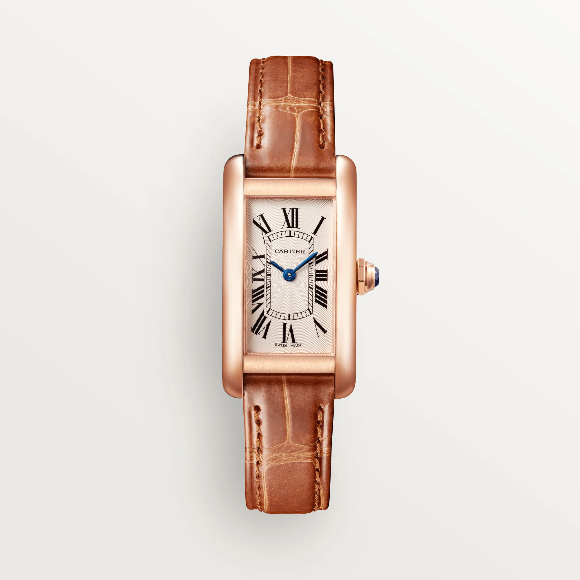 CARTIER Tank Amricaine 18K Rose Gold Womens Watch, W2607456