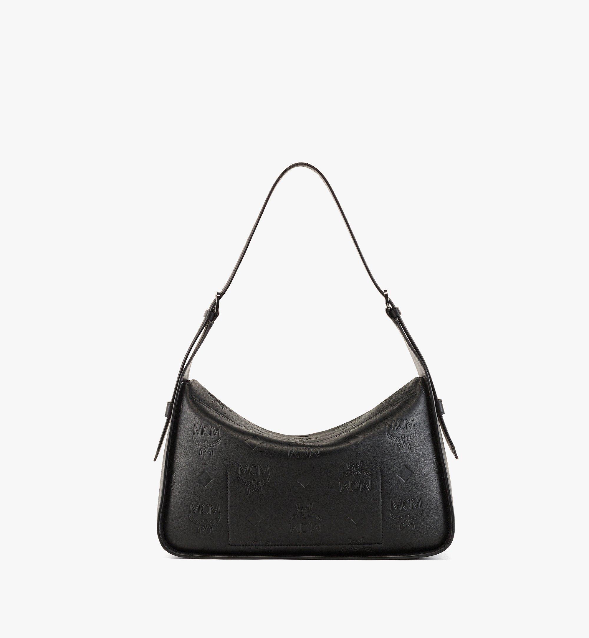 AREN FLAP HOBO BAG IN EMBOSSED MONOGRAM LEATHER