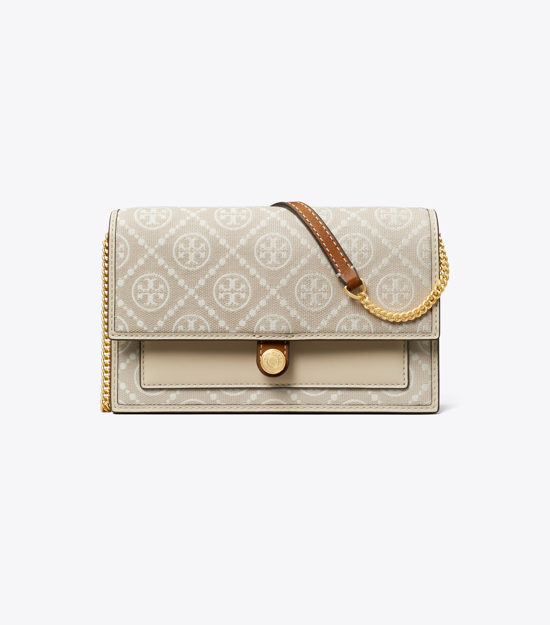 T MONOGRAM JACQUARD WALLET CROSSBODY