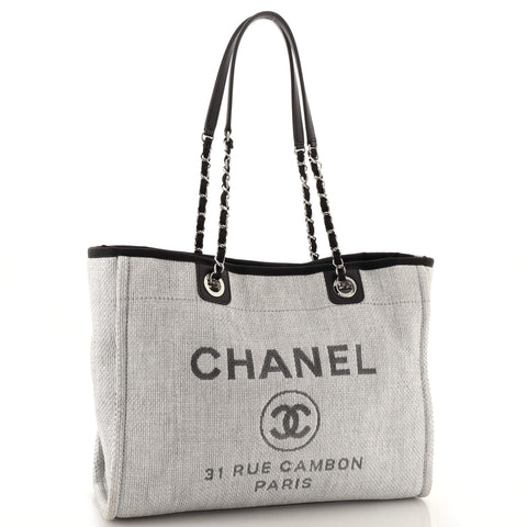 Chanel Deauville Tote Raffia Small