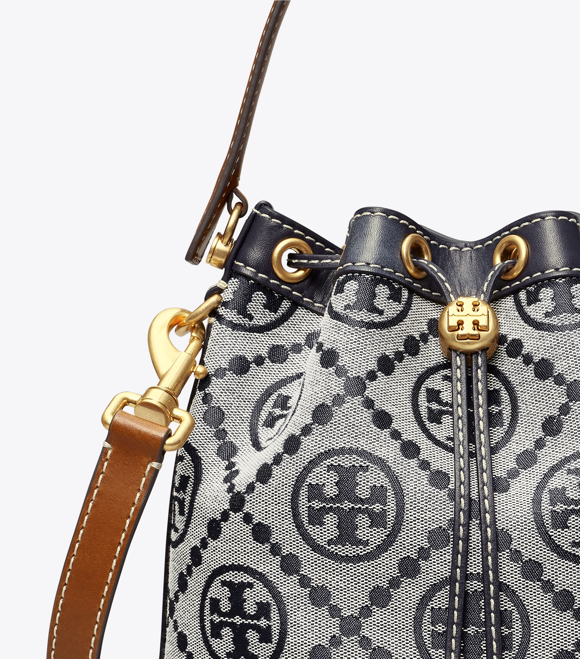 T MONOGRAM BUCKET BAG
