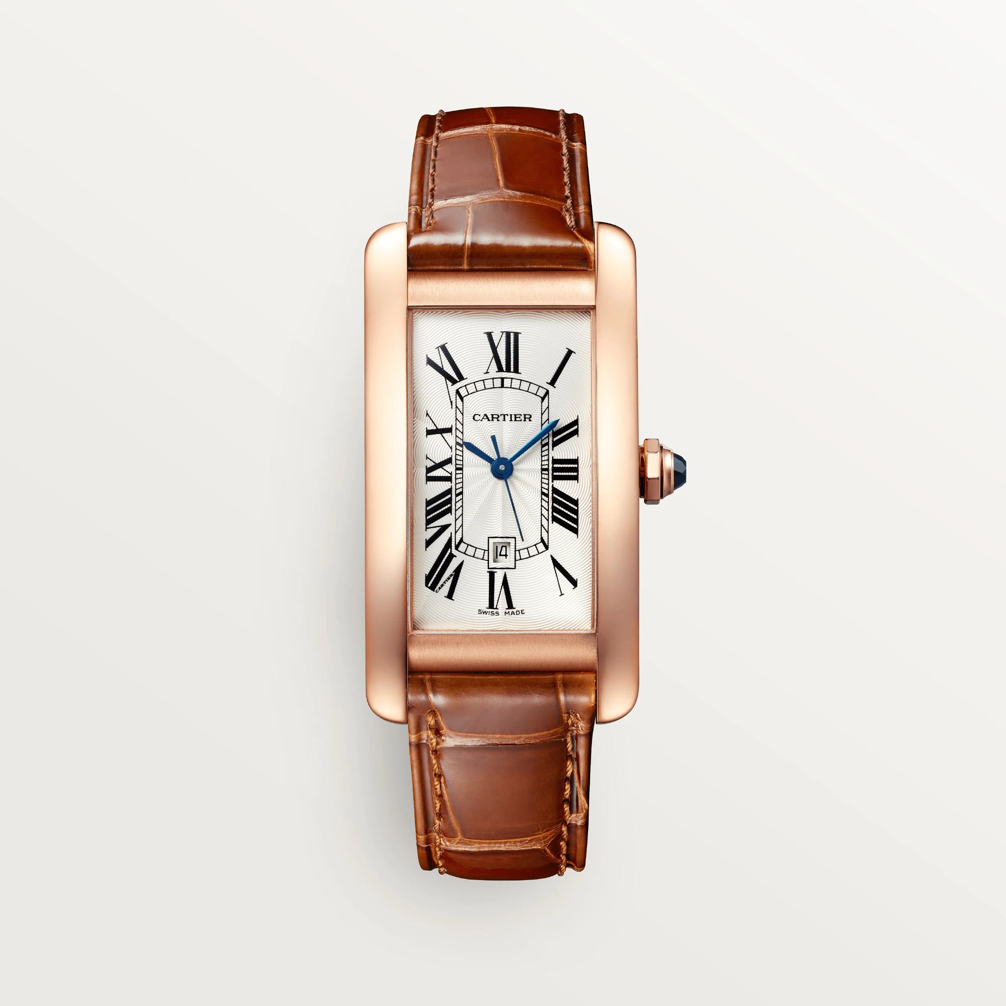 CARTIER Tank Amricaine 18K Rose Gold Unisex Watch, W2620030