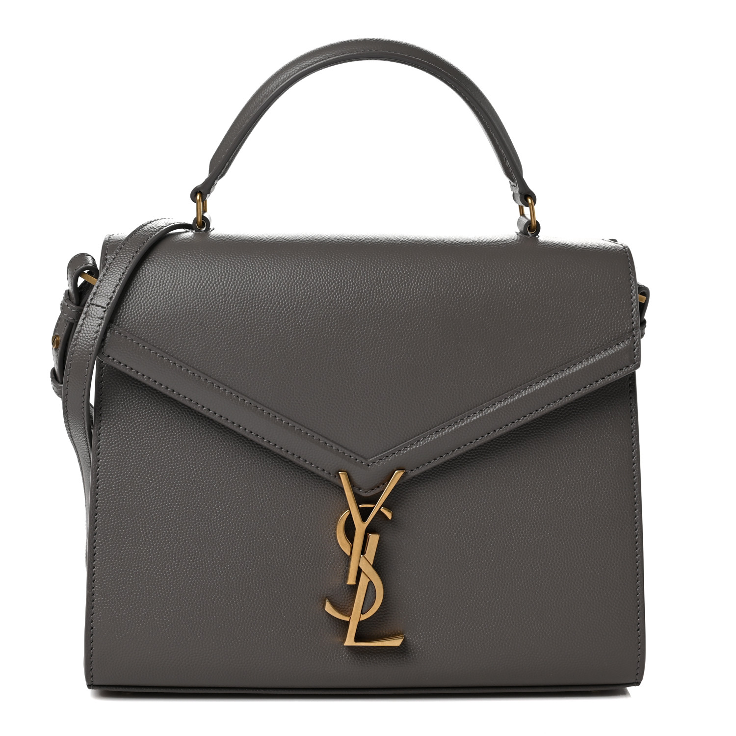 YSL Cassandra Medium Top Handle in Box YSL Leather and Suede