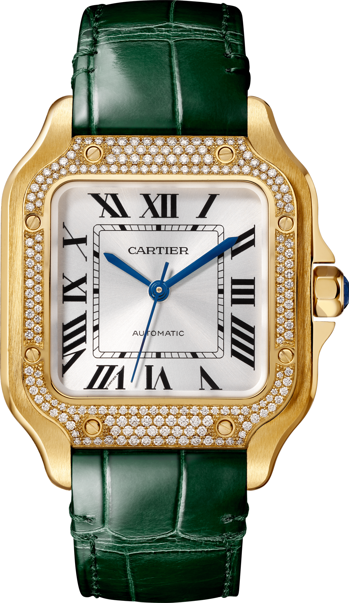 CARTIER Santos 18K Yellow Gold & Diamonds Ladys Watch, WJSA0013