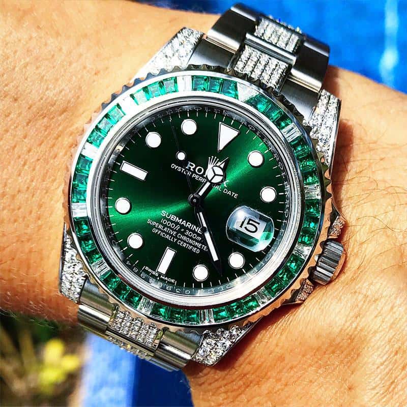 ROLEX Submariner 116610lv Green Dial ??CUSTOM DIAMOND SET & BEZEL