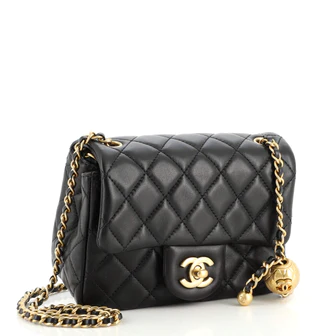 Chanel Pearl Crush Square Flap Bag Quilted Lambskin Mini