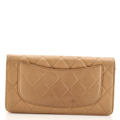 Chanel L-Yen Wallet Quilted Caviar